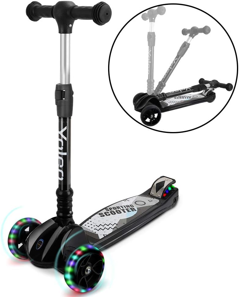 Trottinette Enfants 2-5 Ans - 3 Roues, Lumières LED, Roulements ABEC7 - Poids Max 20 Kg - Neuf
