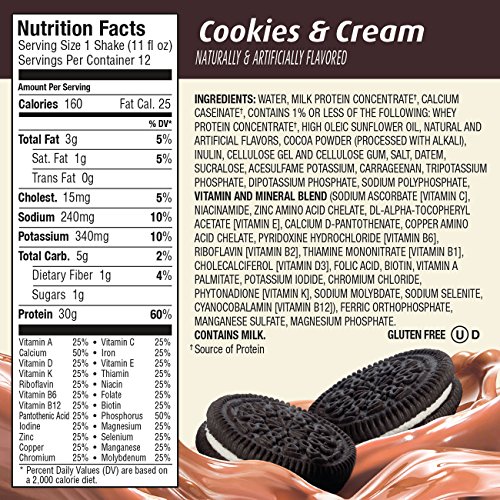 Premier Protein Protein Shake, Cookies and Cream, 11 Fl Oz (Pack of 12