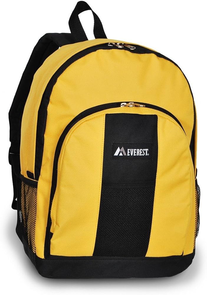 yellow backpack with side pockets