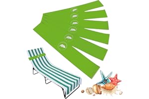 growell Towel Bands (6 Pack) - Stretch Rubber Beach Towel Clips for Beach Cruise Pool Chairs, Lounge Towel Holder Elastic, Cruise Ship Essentials (Green)