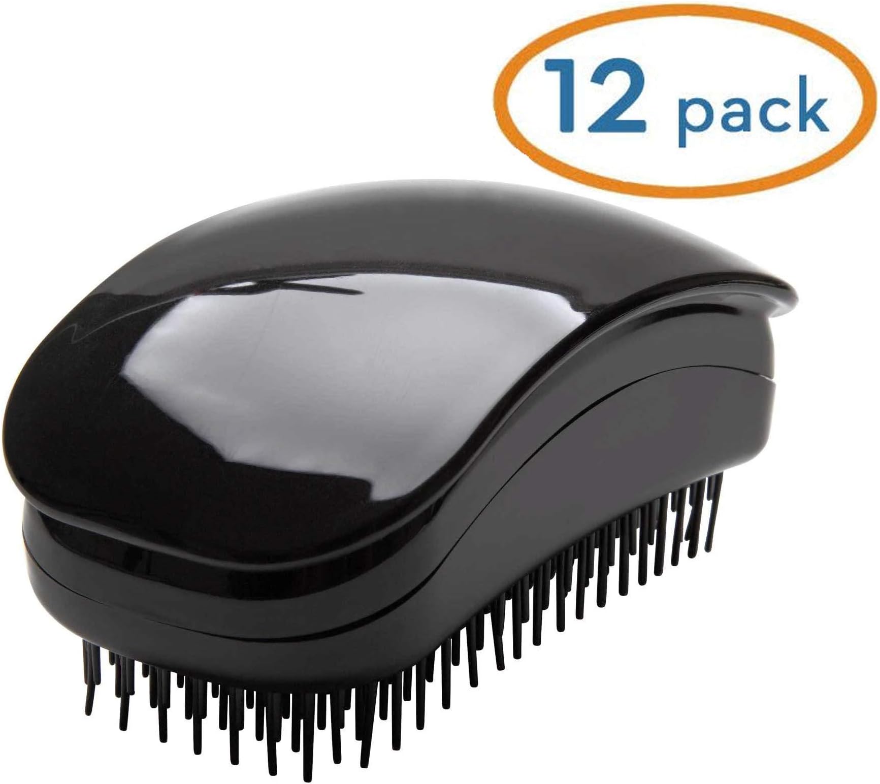 Hair Tamer Black"Kink" Detangling Hair Brush, 12 Pack