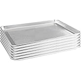 HARDURA Aluminum Perforated Baking Sheet Pan 18”L X 13”W X 1”H Cookie Sheet, 6Packs, For Oven in Bakery & Restaurant, Kitchen