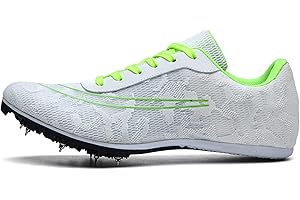 Professional Spikes Track & Field Shoes for Men Women Kids Breathable Racing Jumping Sprint Running Sneakers (Color : White, 