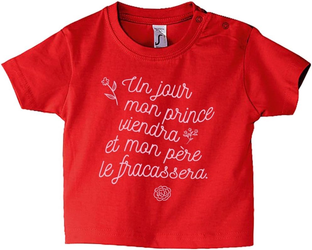 Bebe Prince Charmant Rose Papa Vetement Fille Fete Des Peres 100 Coton 3 6 Mois Tee Shirt A Texte Humour Bebe Vetements Lemoncitylive Com