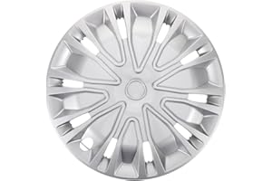 ULTECHNOVO 15 Inch Hubcaps Set of 4 Plastic Wheel Covers Universal Hub Caps Decorative Cover for Automotive Steel Rims Silver