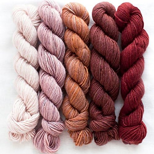 Sponsored Ad – Silk Blend Fino Mini-Skein Set 5 Eleanor, 5 x 20g, Merino Silk Hand Dyed Yarn