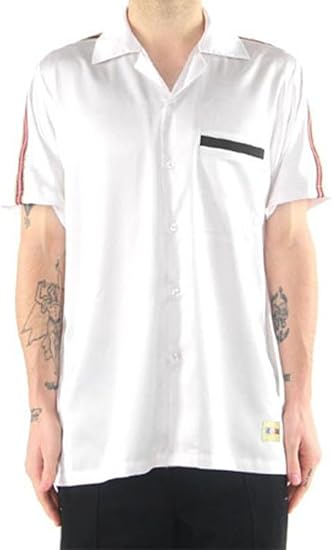 Amazon Co Jp エピトミ Eptm Olympic Track Shirt テロテロ ゴールドラインテープ オープンシャツ S S メンズ Ep8096 ﾄﾗｯｸｼｬﾂ 服 ファッション小物