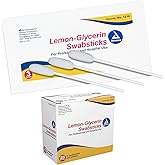 Dynarex Lemon-Glycerin Swabsticks, Pleasant Tasting Cotton Swabs that Gently Soothes and Refreshes Dry Mouth, 3 Oral Swabsticks per Packet, 1 Box of 75 Lemon-Glycerin Swabsticks