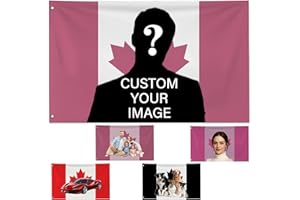 Custom Flag, Personalized Pink Canada Flag with Custom Photo, Drapeau Personnalisé with Picture, Logo & Text, Canadian Theme 