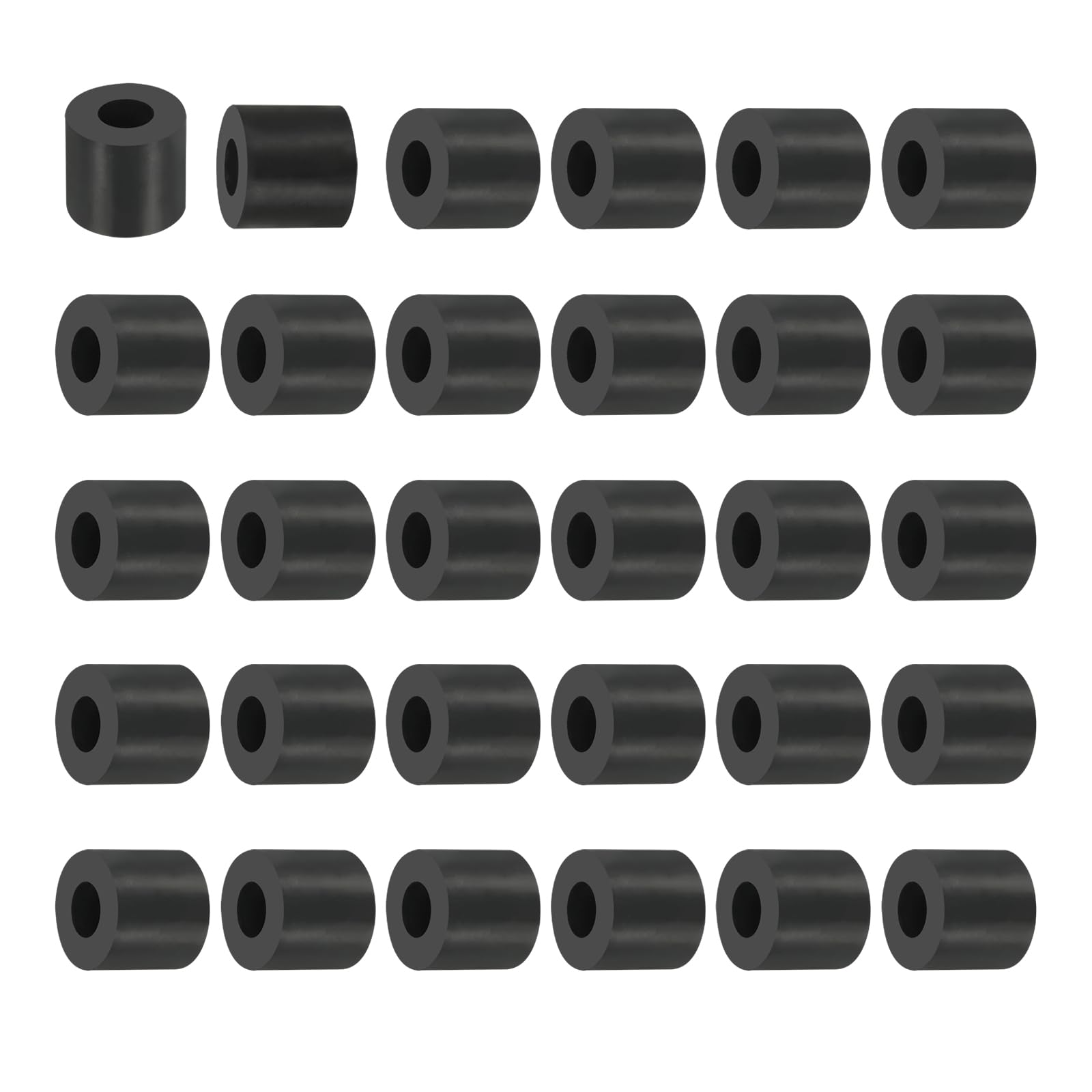PATIKIL Multi Purpose Rubber Spacer, 30Pcs 10mm ID x 22mm OD x 20mm T Neoprene Round Anti-Vibration Isolation Pads Isolator Rubber Bushings Spacer Washer for HVAC Bolts Car Accessories