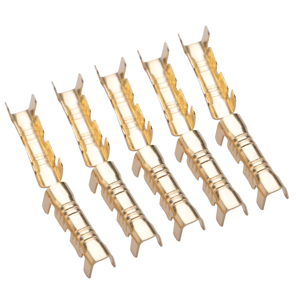 Oumefar Compact Brass Wiring Terminal U Shape Cable Wire Spade Quick Connect Brass Crimp Terminal 100pcs/set for Lines of 0 . 5 1 . 5m SquareFastening parts