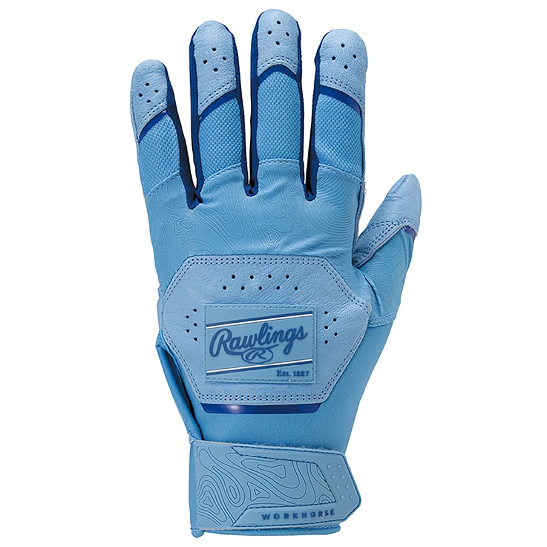 Rawlings(ローリングス)野球用 バッティンググラブ バッテ 手袋 両手用 2025 WORKHORSE バッティンググローブ WH25BG コロンビアブルー USA M の商品画像