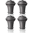 Vacu Vin Wine Saver Vacuum Stoppers - Set of 4 - Gray - for Wine Bottles - Keep Wine Fresh for Up to a Week with Airtight Seal - Compatible with Vacu Vin Wine Saver Pump