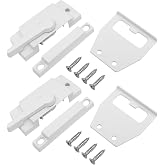 Kyuionty 2 Pack Window Sash Lock, Cam Action, 2" Hole Center, Right White | Zinc Alloy Baking Paint, Cam Hook Tight Latch, Fits Vinyl Wood Windows, Screws Included, for Sliding Double Hung