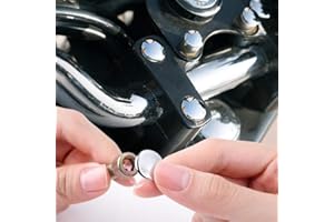 KiWAV motorcycle round bolt cap screw cover plug chrome for 8mm thread allen head bolts, ie M6 allen key