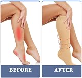 Dzpuhuojz 2 Pairs Compression Socks Women Men Knee-High Flight Support Varicose view 6