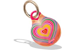 Sonix Case for Apple AirTags with Gold Carabiner | Hard Cover Protective Case Holder Keychain | Rainbow Heart