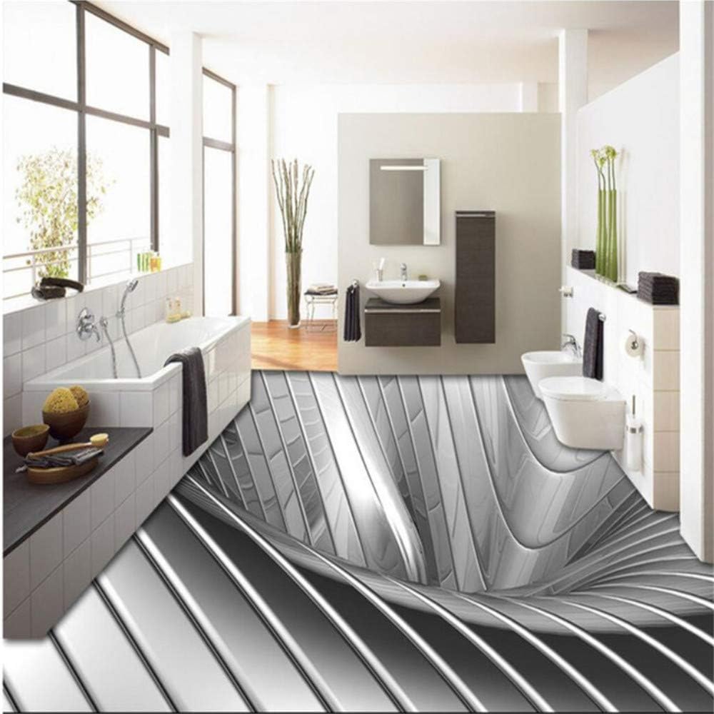 Amazon Com Pbldb Custom Fresco Wallpaper 3d Aesthetic Silver Metal Tiles Ground Three Dimensional Painting Background Wall 280x0cm Home Kitchen