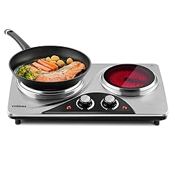 Hot Plate, CUSIMAX Electric Double Burner, Portable