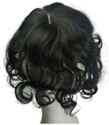 Amazon.com : AYunhe Curly Wavy Human Hair Topper for Women  display picture 1