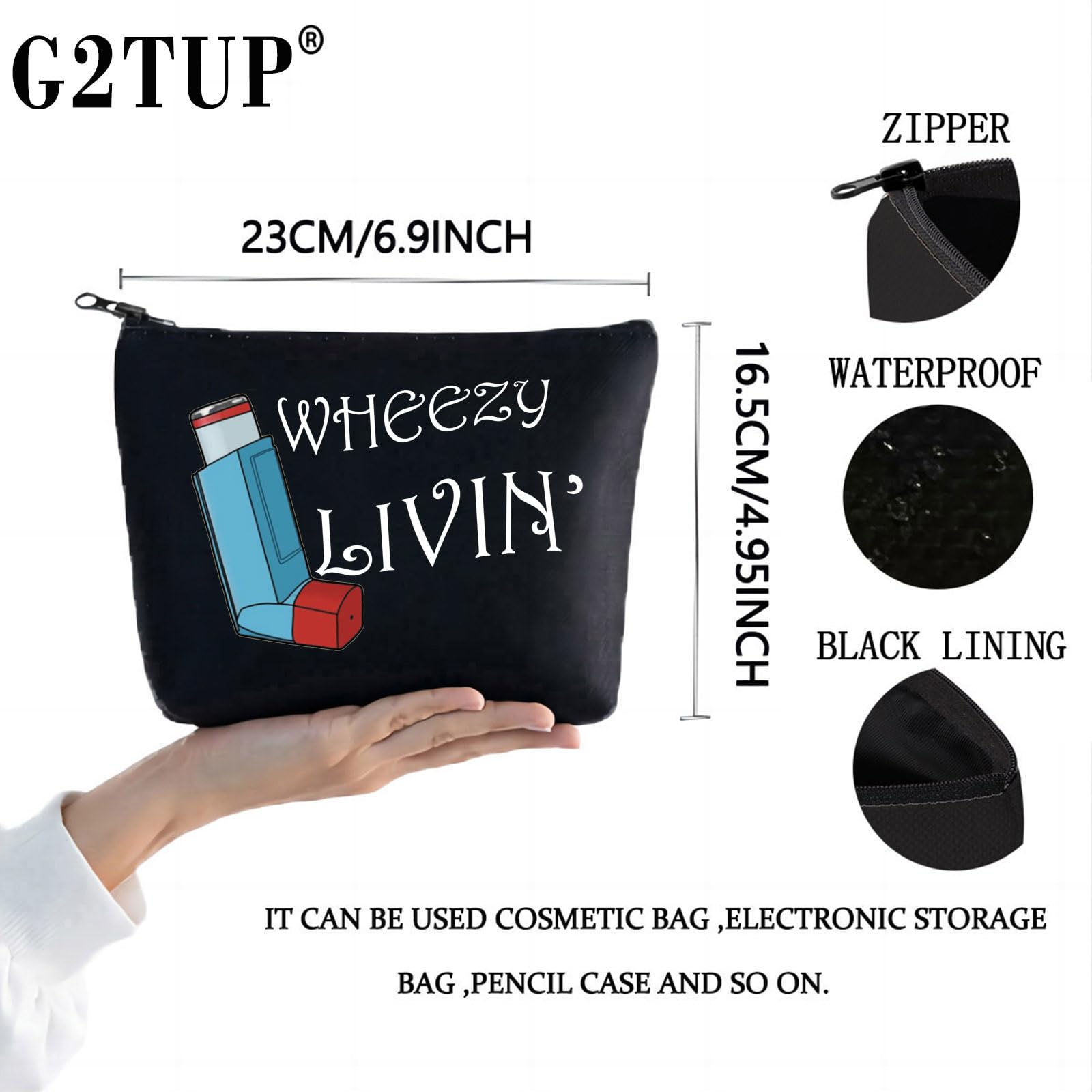 G2TUP Asthma Inhalator Gift Asthma Inhaler Medicine Bag Wheezy Livin’ Inhaler Pouch (Wheezy Livin’)