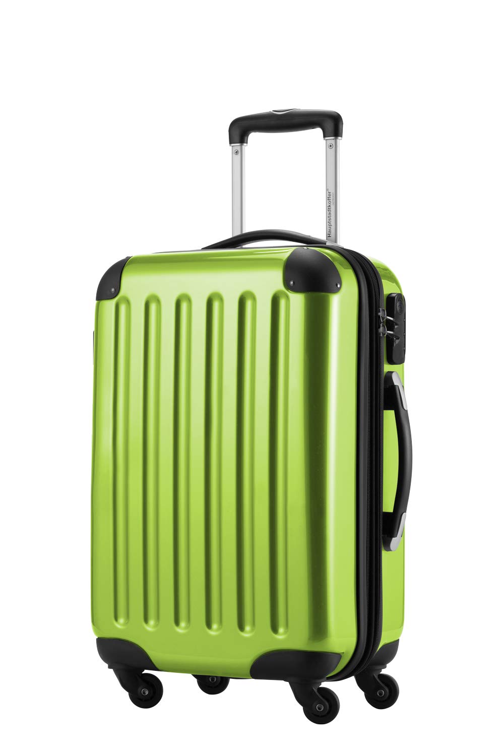 Hauptstadtkoffer Alex Cabin Suitcase 55x38x23 cm, 42 L, Combination Lock, Expandable Hard Shell Trolley PC/ABS, 3.2 kg, 4 Double Wheels, Applegreen