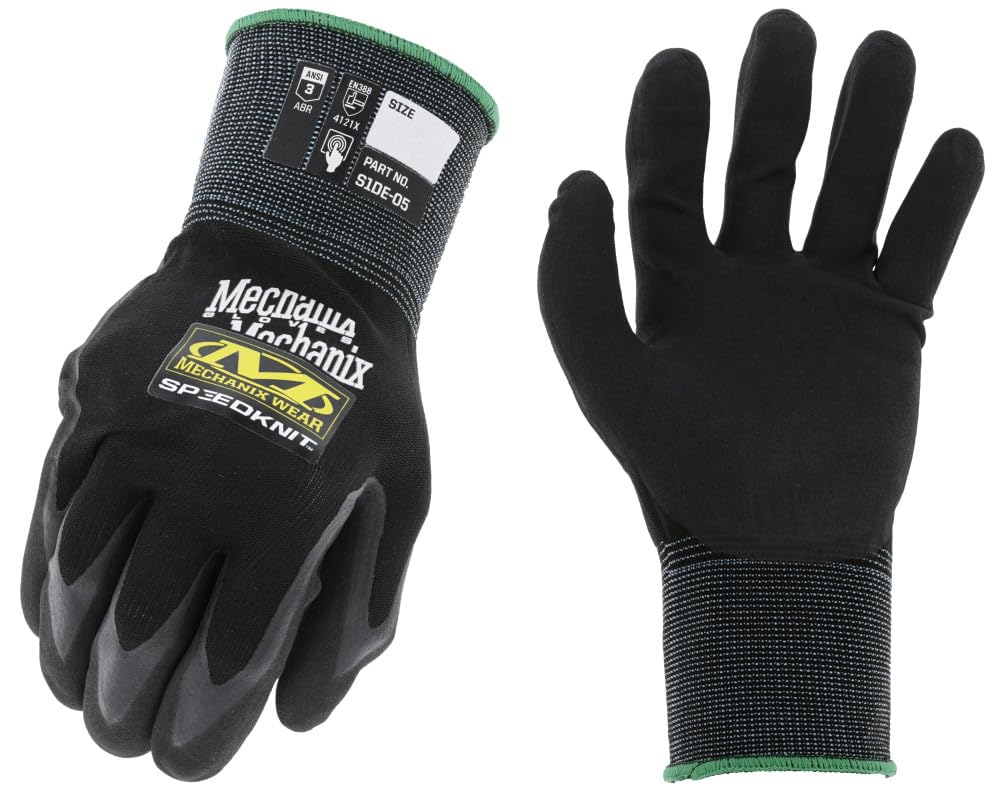 Mechanix Wear Hi-Viz SpeedKnit™ Gloves (Small/Medium, Black)
