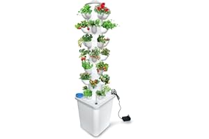TOUTEK 7 Layer 35 Pots Vertical Hydroponic Tower System, Hydroponic Grow Tower Kit with Water Pump & Timer Including & Smart Plug, for Vegetable Herb Fruit, Gardening Lover Plants Grow Kit Tower