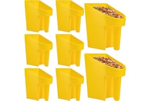 Cedilis 8 Pack Plastic Enclosed Feed Scoop, 2 Quart Heavy Duty Bird Seed Scooper with Handle, Large Scoop for Horse Chicken Goat Livestock Animal Feeding, Stackable, Durable