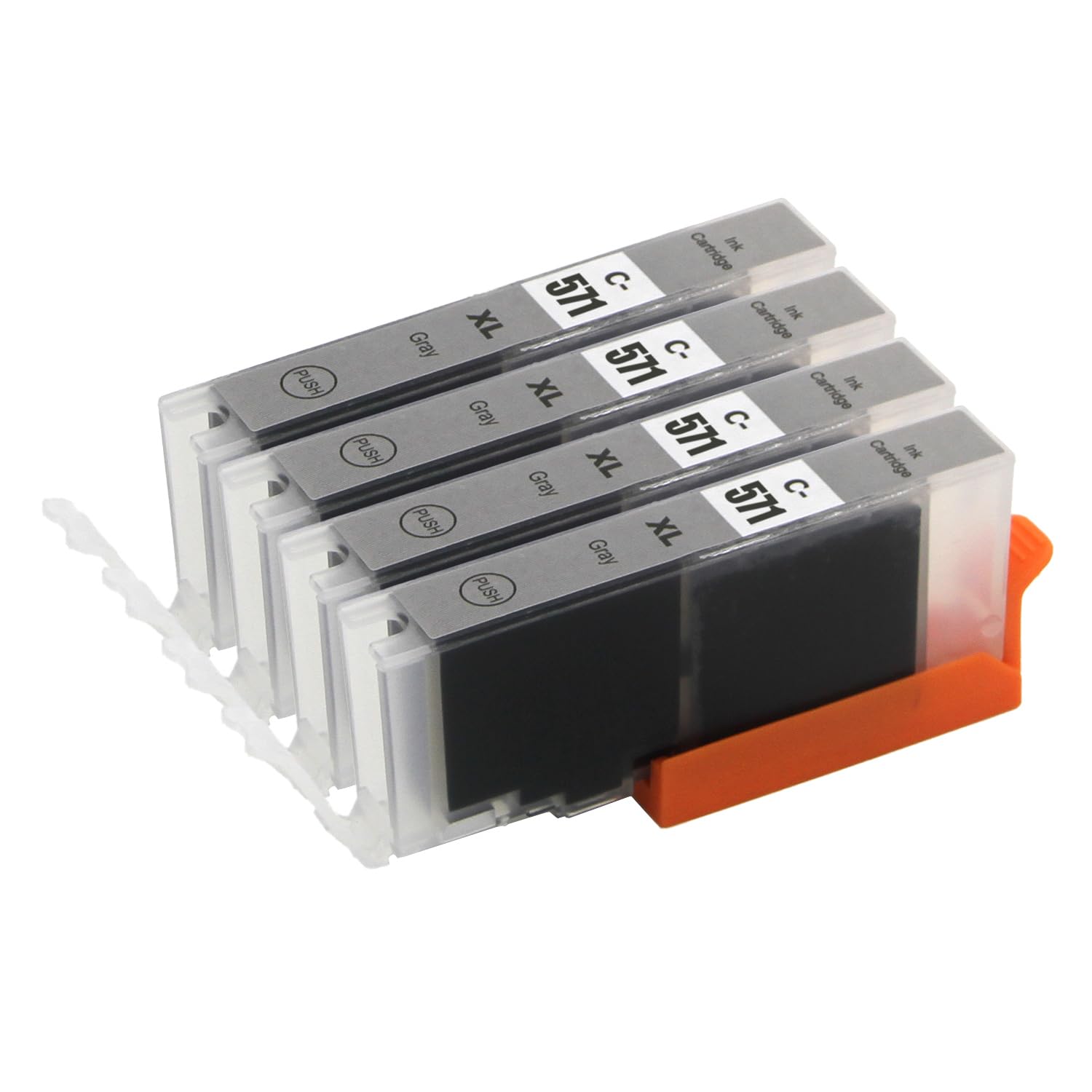 Go Inks® 4 Grey Ink Cartridges to replace Canon CLI-571GY Compatible/non-OEM for PIXMA Printers, High Capacity