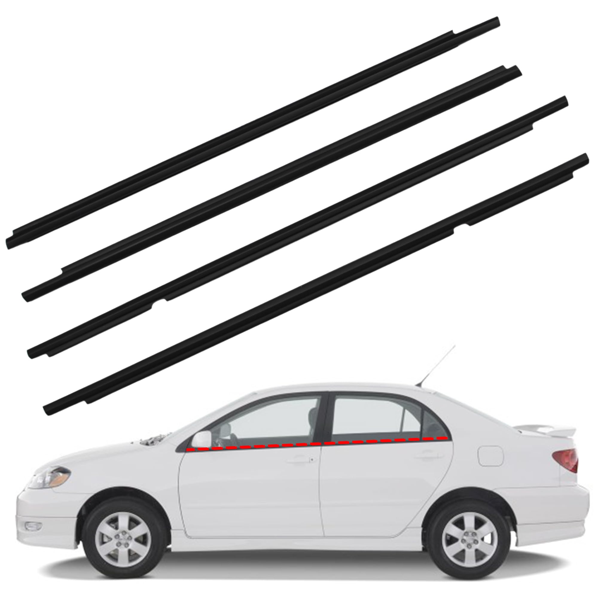 YzusGomumu 4Pcs Window Moulding Trim Weatherstrip
