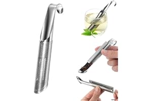 AOEMSMEISN Stainless Steel Tea Diffuser, Loose Leaf Tea Steeper Tea Infuser, Universal Fine Holes Tea Interval Diffuser with Hanging Hook Handle, Fine Holes Tea Interval Diffuser for Loose Tea Leaf Coffee Herbs