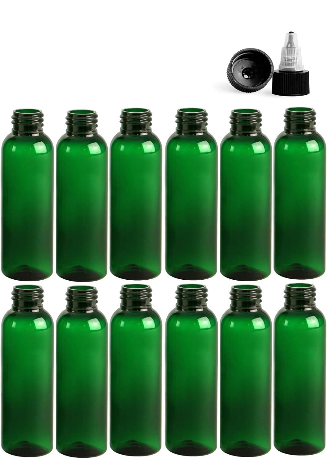 2 Ounce Cosmo Round Bottles, PET Plastic