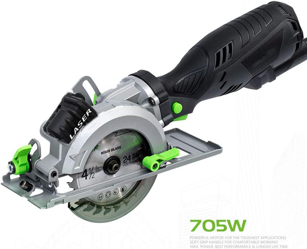 Electric Mini Circular Saw, 220v 705W 3500RPM Circular Wood Saw with Laser 3 Saw Blade for Cut Wood