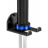 Barbell Wall Holder, Olympic Bar Hanger with Rubber Pads, 44 lb Capacity | Corrosion-resistant aluminum alloy, silver matte finish, 1.3 in U-slot, vertical storage for garage and home gyms