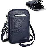 befen Genuine Leather Crossbody Cell Phone Purse for Women, Small Zip Around RFID Blocking Crossbody Wallet Bags