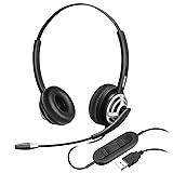 EMAIKER Professional USB Headset with Noise