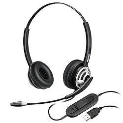 EMAIKER Professional USB Headset with Noise