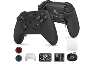 GuliKit KK3 Max Bluetooth Controller, [No Drift Stick] Kingkong 3 Max Wireless Controller for Switch/Switch OLED, Hall Effect Joystick/Triggers, Maglev/Rotor/HD Vibration, Hyperlink Adapter (Black)