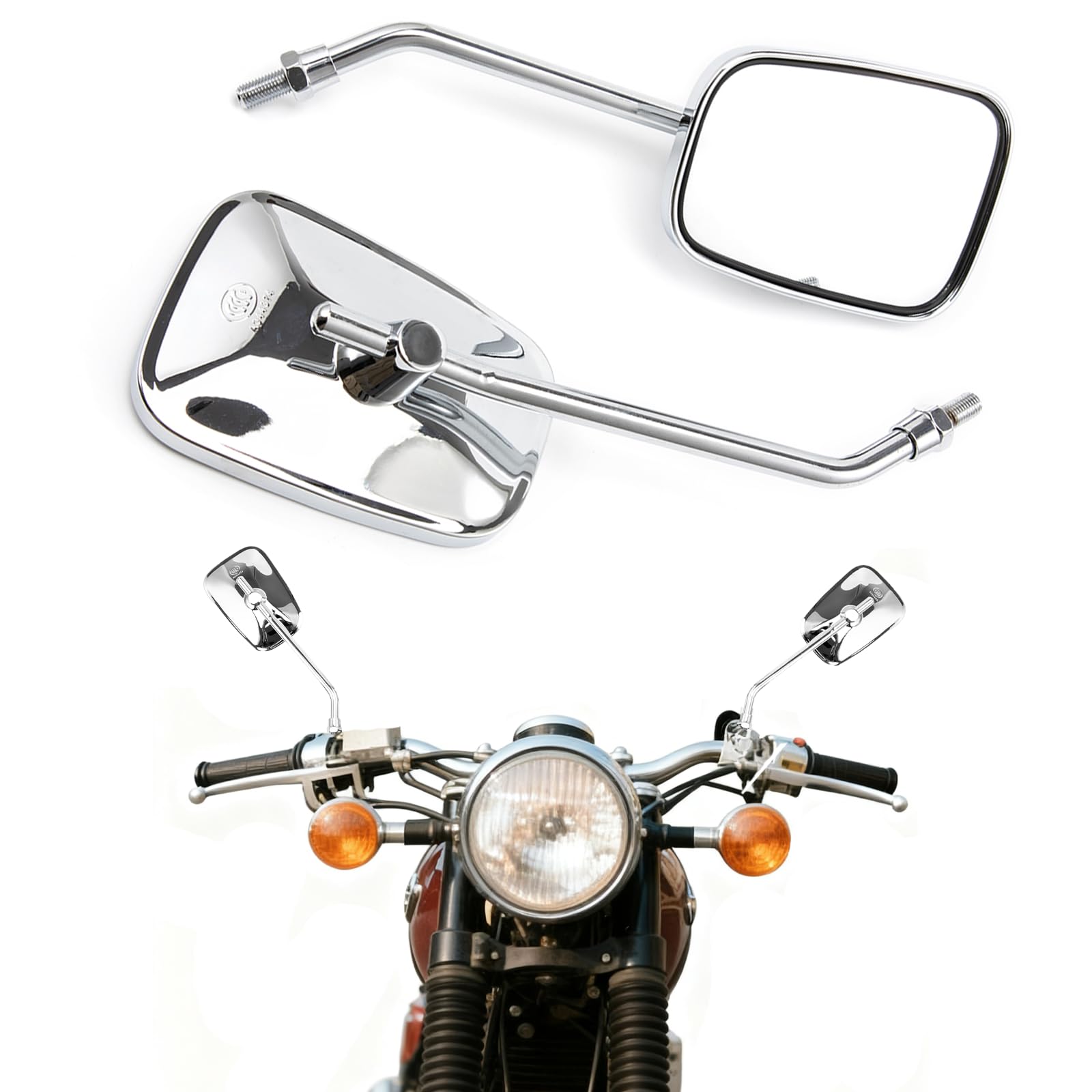 APEBAZY Rectangular Bike Mirror Aluminum Alloy Cycling Reflector Wide Angle Tricycle Quad Motorcycle Scooter Rearview Left Right Mirror