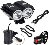 Nestling 5000LM Bike Light Set USB Rechargeable 4 Modes Waterproof LED view 1