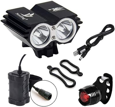 Nestling 5000LM Bike Light Set USB Rechargeable 4 Modes Waterproof LED