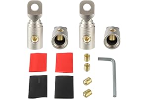 BOJACK 0 Gauge Wire Terminal Connector 5/16 Ring Wiring Connectors for Battery Bank Inverter Projects Car Audio Amplifier Inc