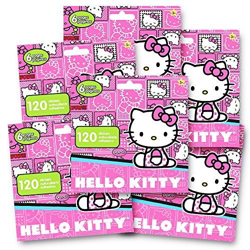 Hello Kitty Stickers Party Supplies Pack Toddler -- Over 700 Hello Kitty Stickers (6 Party Favor Packs)