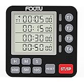 Digital Dual Kitchen Timer, 4-Channel Magnetic Countdown Timer for Cooking | Multi Groups Countup Timer, Memory Presets,On/Off,Large Display, Loud Alarm, Mute, LED Alert, 3A Battery &amp; Stand Included