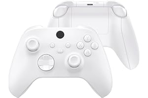 eXtremeRate Full Set Shell Buttons for Xbox Series X & S Controller, White Custom Replacement Side Rails Grips Front Back Pla