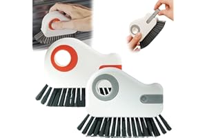 Genérico 2 in 1 Groove Cleaning Brush, Multipurpose Cleaning Brush with Hidden Scraper, Sliding Window and Door Rail Cleaning