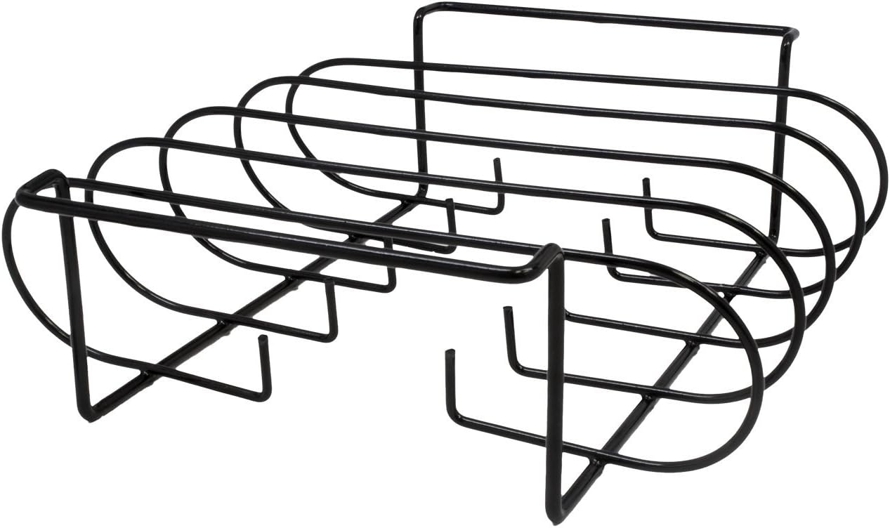 Sorbus Non-Stick Rib Rack – Porcelain Coated Steel Roasting Stand – Holds 4 Rib Racks for Grilling & Barbecuing (Black) : Garden & Outdoor