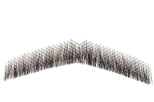 Parceria Fake Mustache, Easy Applying Hand Tied Human Hair Fake Beard, Comfortable and Skin Friendly Realistic Lace Costume Facial Hair for Men Theatrical, Cosplay, Drama, Party, Movie (HZ03-Black)