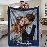MeMoShe Custom Blankets with Photos 40"×50" Personalized Picture Blanket Customized Blanket for Couples Gifts Birthday Valentines Day Gifts for Wife Husband Girlfriend Boyfriend